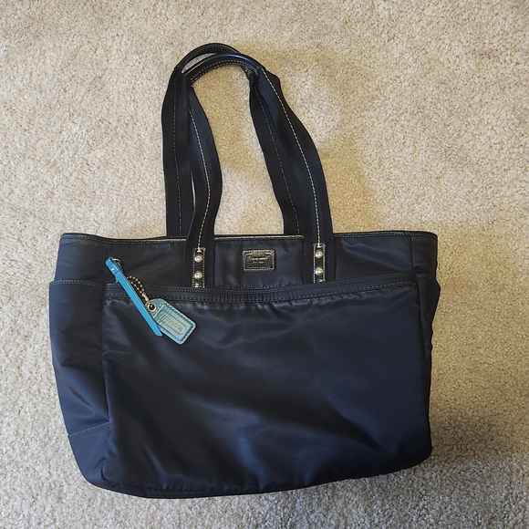 Coach Authentic Black Nylon Large Diaper Tote Shoulder Bag - Picture 1 of 6